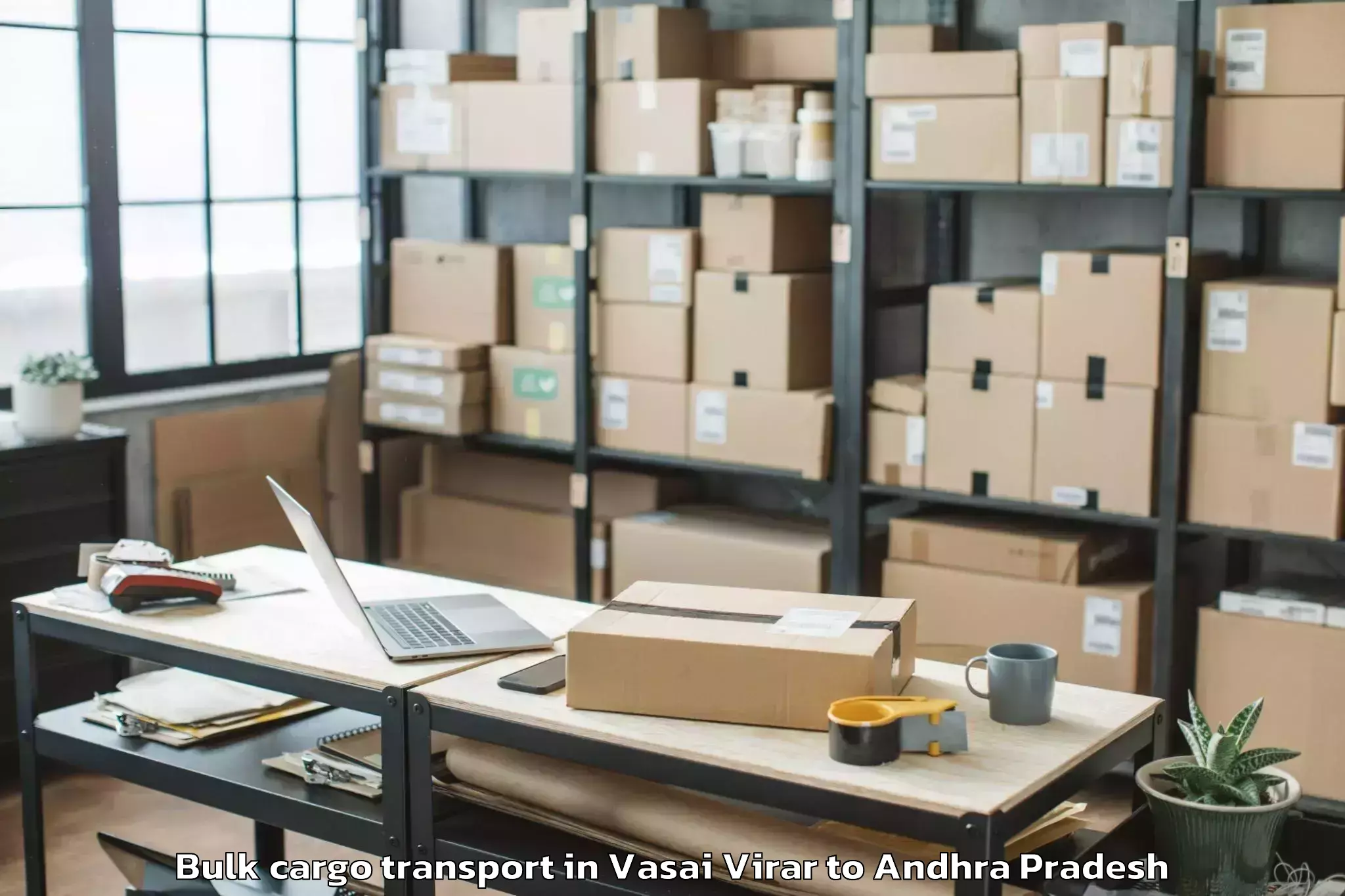 Book Vasai Virar to Vadlamudi Bulk Cargo Transport